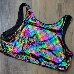 XL Sequin Crop top by H&M - elastic band + the sequins flip over!